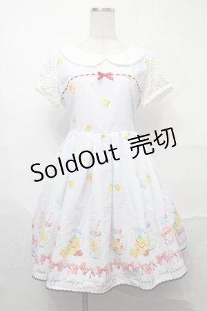 画像: Ank Rouge / レモン柄ワンピース  サックス S-25-09-01-033-CA-OP-HR-ZS