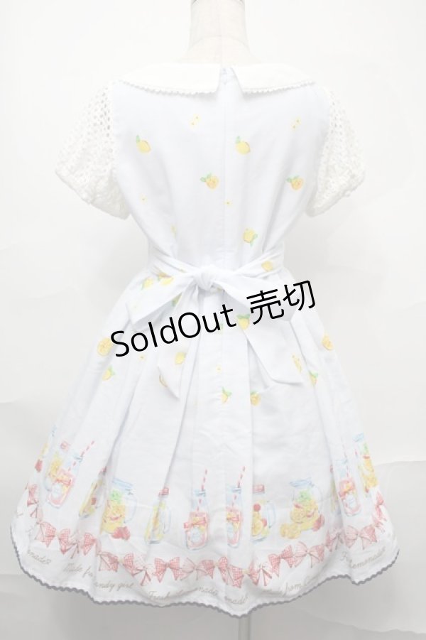 画像2: Ank Rouge / レモン柄ワンピース  サックス S-25-09-01-033-CA-OP-HR-ZS (2)