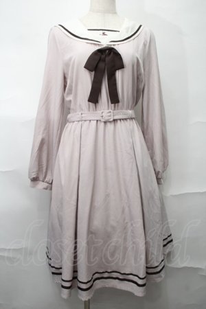 画像: axes femme POETIQUE / ウサギ刺繍セーラーワンピース【多屋来夢コラボ】  ピンク S-25-09-01-034-AX-OP-HR-ZS