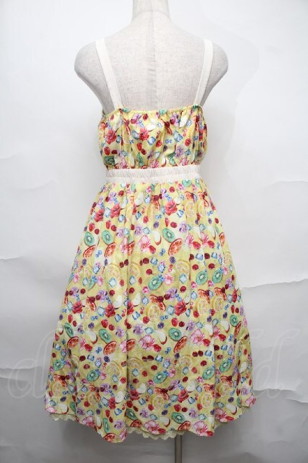 画像2: axes femme POETIQUE / フルーツパンチキャミワンピース  イエロー S-25-09-01-035-AX-OP-HR-ZS (2)