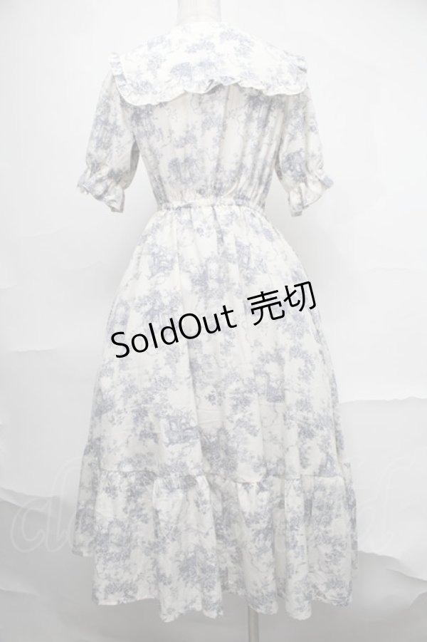 画像2: m petit by misako / トワルドジュイワンピース  ブルー S-25-09-02-042-LO-OP-HR-ZS (2)