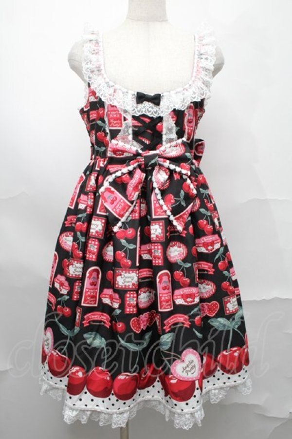【難あり】Angelic Pretty Sweet Jam JSK 黒 Angelic Pretty's Sweet Jam and a coord with Black Milk