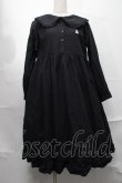 画像1: merry jenny / フリルカラーシャツワンピース  黒 S-25-09-02-058-LO-OP-HR-ZS (1)