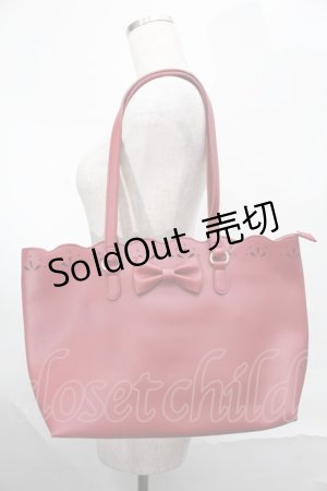 画像: m petit by misako / AMスカラップトートバッグ  赤 S-25-09-02-039-LO-BG-AS-ZS