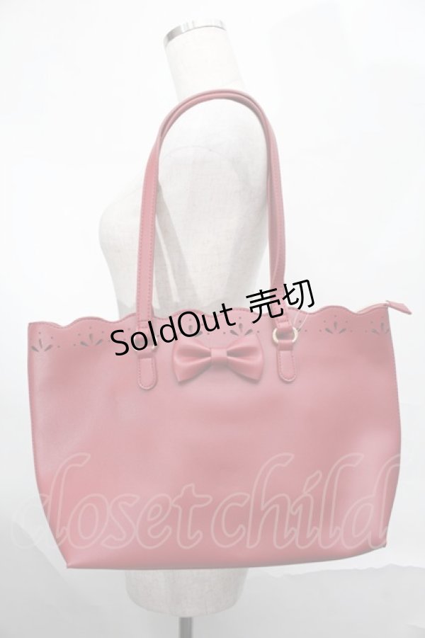 画像1: m petit by misako / AMスカラップトートバッグ  赤 S-25-09-02-039-LO-BG-AS-ZS (1)