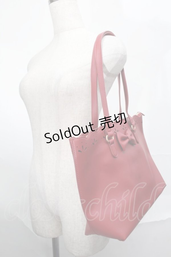 画像2: m petit by misako / AMスカラップトートバッグ  赤 S-25-09-02-039-LO-BG-AS-ZS (2)