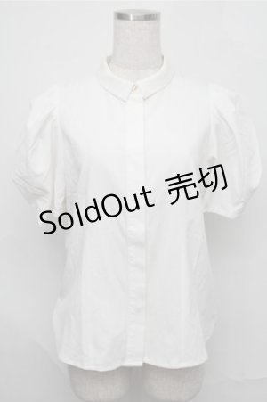 画像: an another angelus / パフスリーブブラウス  白 S-25-09-03-035-CA-BL-AS-ZS