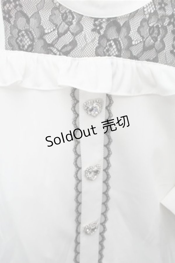 画像3: Ank Rouge / レース切り替えブラウス  白ｘ黒 S-25-09-03-036-CA-BL-AS-ZS (3)