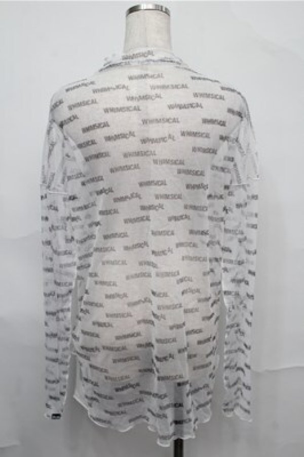 画像2: RNA / メッシュカットソー  白ｘ黒 S-25-09-03-037-PU-TO-HR-ZS (2)