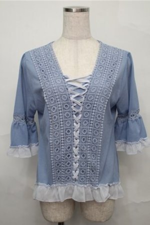 画像: axes femme / トップス  サックス S-25-09-03-039-AX-TO-AS-ZS