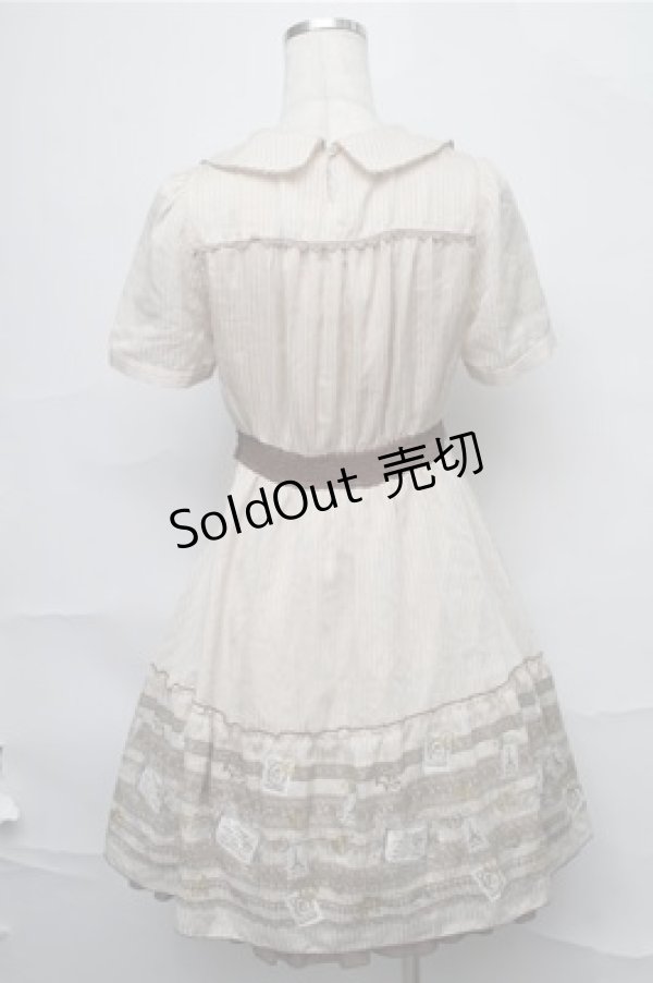 画像2: axes femme / レース×スタンププリントワンピース  ベージュ S-25-09-03-051-AX-OP-HR-ZS (2)