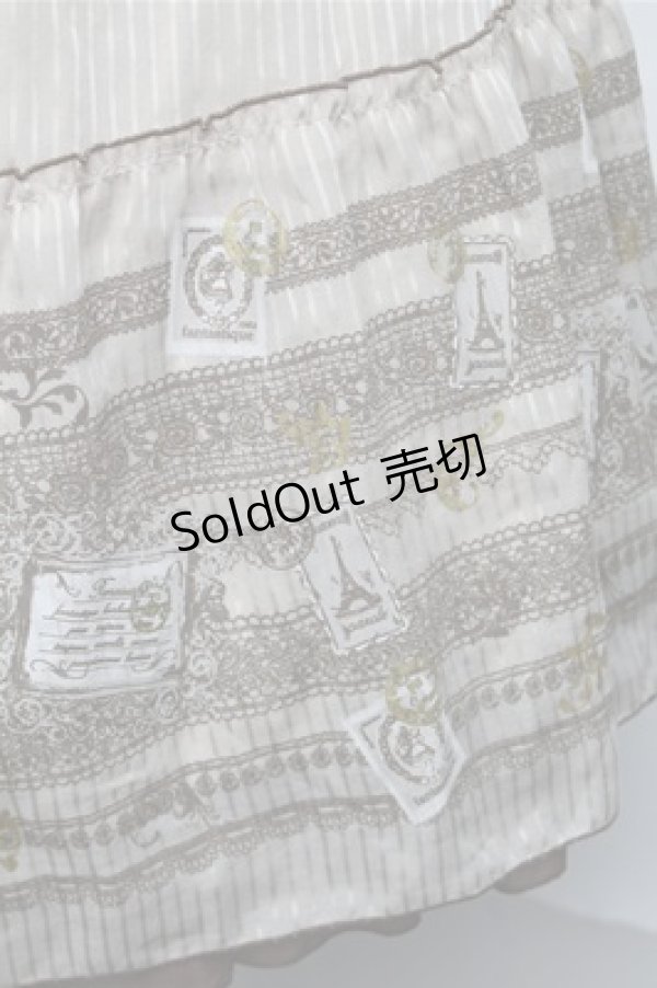 画像3: axes femme / レース×スタンププリントワンピース  ベージュ S-25-09-03-051-AX-OP-HR-ZS (3)