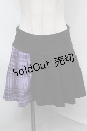 画像: KILL STAR / チェックスカート  紫ｘ黒 S-25-09-03-063-SL-SK-AS-ZS