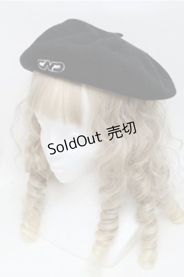 画像1: Candy Stripper / ベレー帽  黒 S-25-09-03-009-PU-AC-AS-ZS (1)