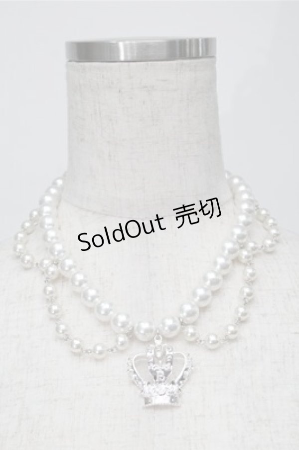 画像1: BABY,THE STARS SHINE BRIGHT / 王冠パールチョーカー  白 S-25-09-03-012-BA-AC-HR-ZS (1)