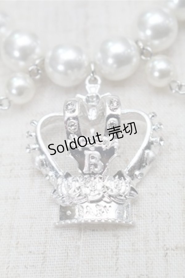 画像2: BABY,THE STARS SHINE BRIGHT / 王冠パールチョーカー  白 S-25-09-03-012-BA-AC-HR-ZS (2)