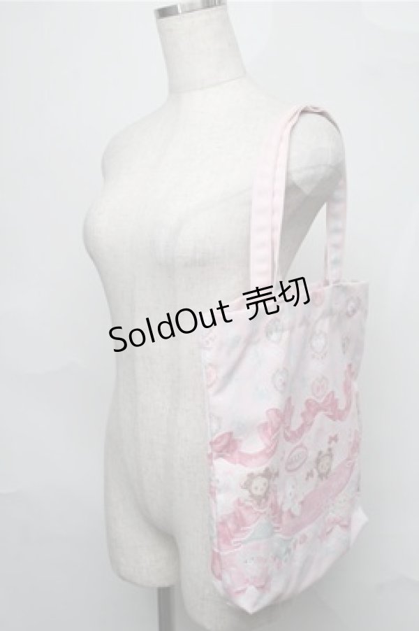 画像3: BABY,THE STARS SHINE BRIGHT / くみゃちゃんのRibbon Ribbon C’est Bon Belle Journee柄トートBag  ピンク S-25-09-03-013-BA-BG-HR-ZS (3)