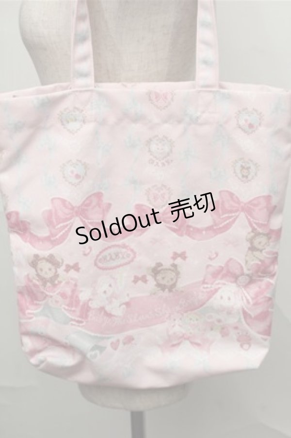 画像4: BABY,THE STARS SHINE BRIGHT / くみゃちゃんのRibbon Ribbon C’est Bon Belle Journee柄トートBag  ピンク S-25-09-03-013-BA-BG-HR-ZS (4)