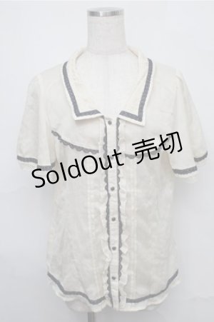 画像: axes femme / タイ付きバイカラーレースブラウス（タイ欠品）  キナリ S-25-09-03-029-AX-TO-HR-ZS