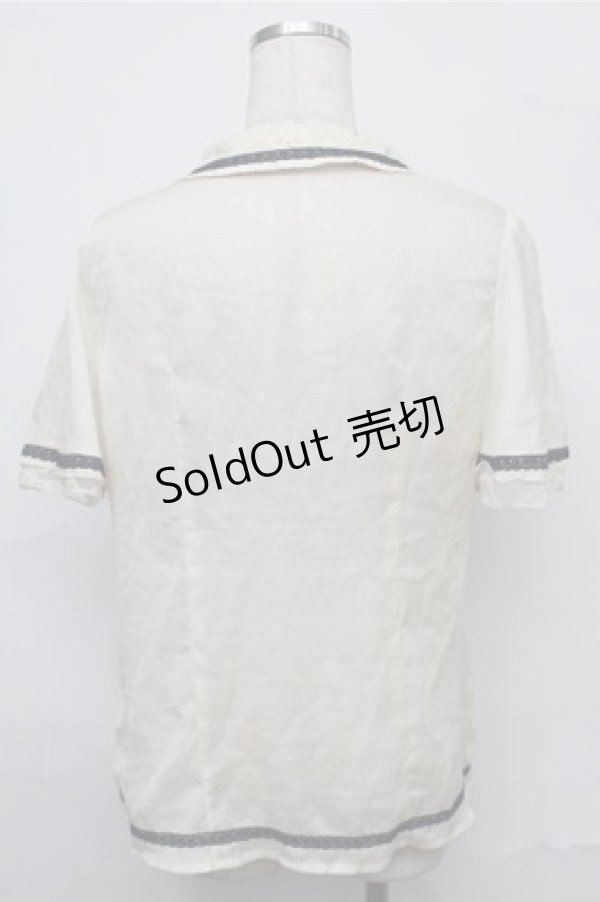 画像2: axes femme / タイ付きバイカラーレースブラウス（タイ欠品）  キナリ S-25-09-03-029-AX-TO-HR-ZS (2)