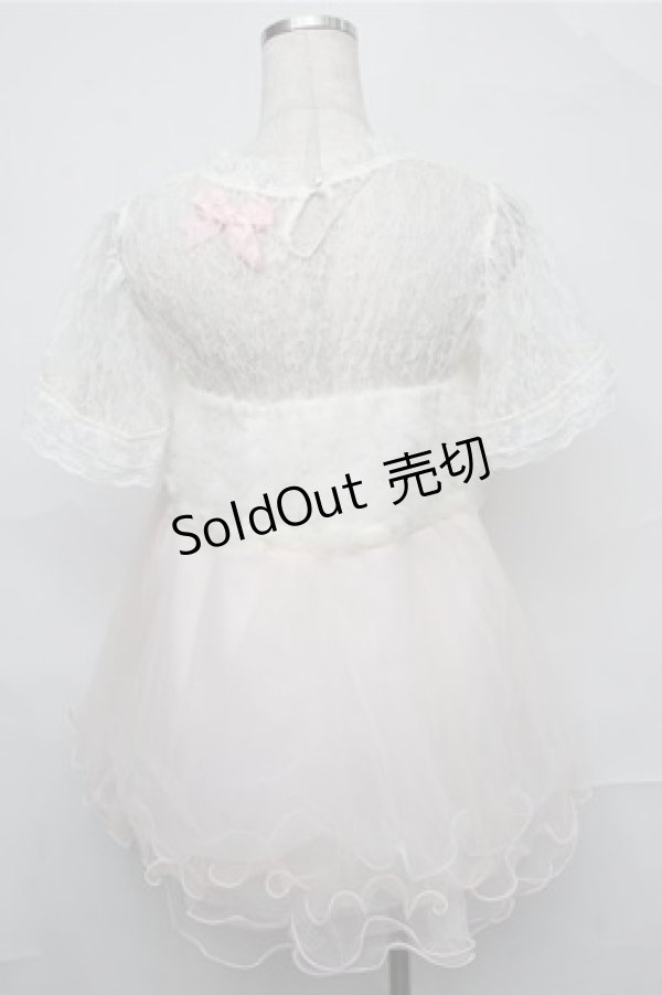 画像2: Swankiss / チュール切替ワンピース  白ｘピンク S-25-09-03-030-CA-OP-HR-ZS (2)