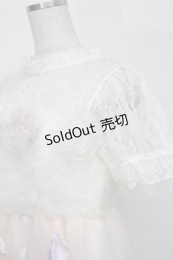 画像3: Swankiss / チュール切替ワンピース  白ｘピンク S-25-09-03-030-CA-OP-HR-ZS (3)