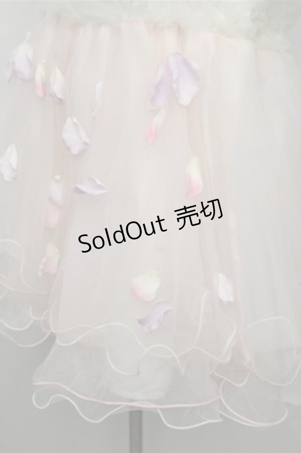 画像4: Swankiss / チュール切替ワンピース  白ｘピンク S-25-09-03-030-CA-OP-HR-ZS (4)