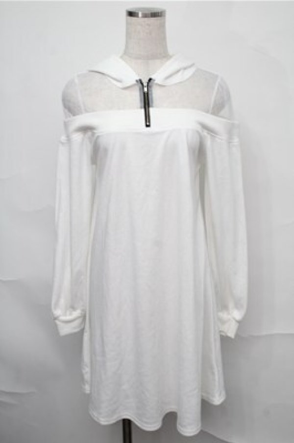 Ank Rouge / オフショル切り替えカットワンピース 白 S-25-09-03