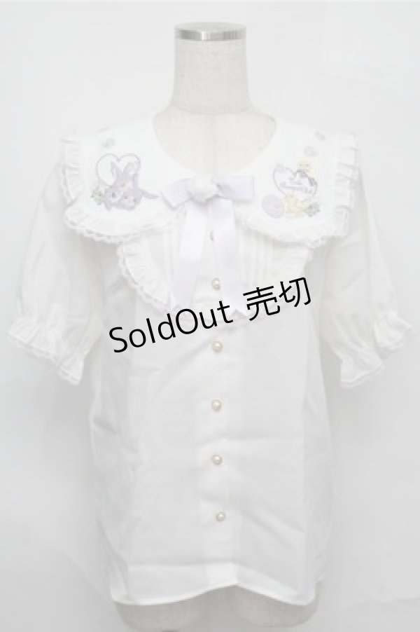 画像1: Amavel / Bunny＆Chick Festival ブラウス  白ｘ紫 S-25-09-03-033-CA-BL-HR-ZS (1)