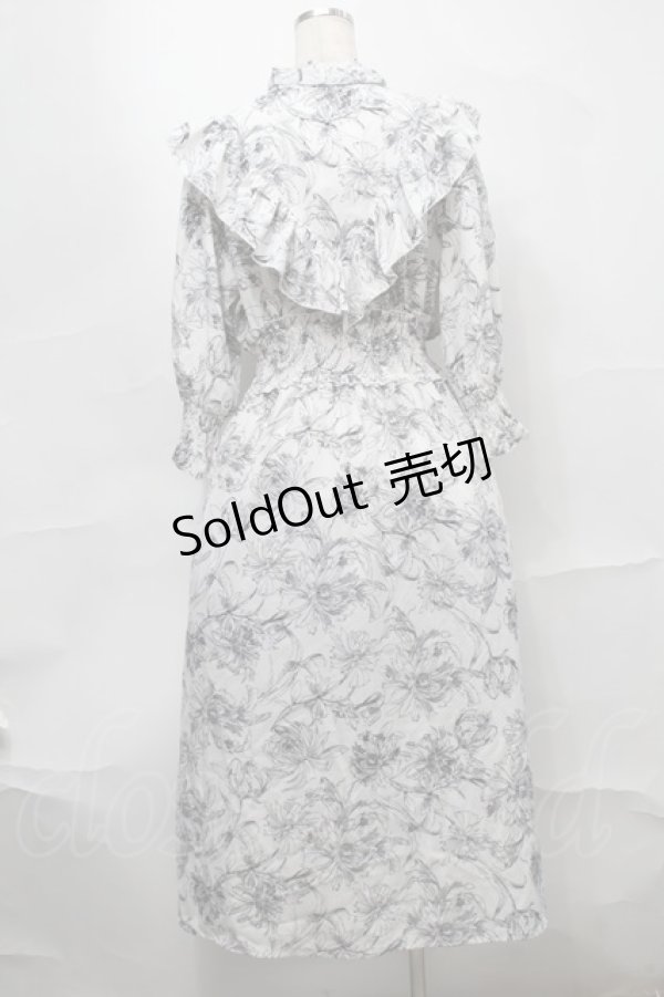 画像2: melume / makiコラボ花柄ワンピース 4L 白 S-25-09-04-043-LO-TO-AS-ZS (2)