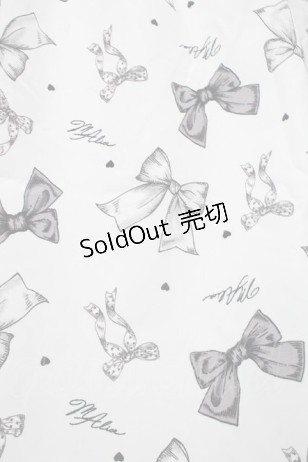 画像3: Lovely Tency / 眞白ありすコラボ/リボンプリントワンピース LL 白 S-25-09-04-044-LO-OP-AS-ZS (3)