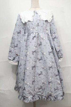 画像: Lovely Tency / 眞白ありすコラボ/リボンプリントワンピース LL サックス S-25-09-04-045-LO-OP-AS-ZS
