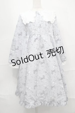 画像: Lovely Tency / 眞白ありすコラボ/リボンプリントワンピース LL サックス S-25-09-04-045-LO-OP-AS-ZS