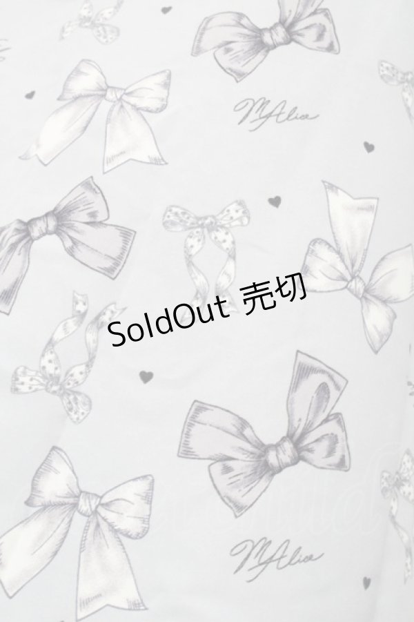 画像3: Lovely Tency / 眞白ありすコラボ/リボンプリントワンピース LL サックス S-25-09-04-045-LO-OP-AS-ZS (3)