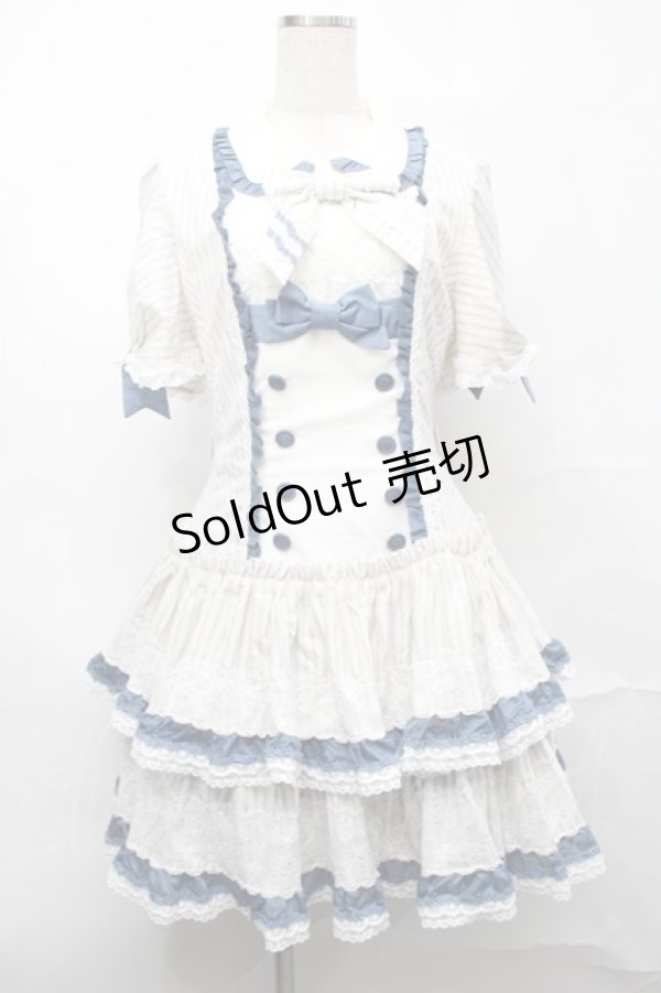 画像1: LOLITA / ストライプワンピース  オフｘサックス S-25-09-04-046-LO-OP-AS-ZS (1)