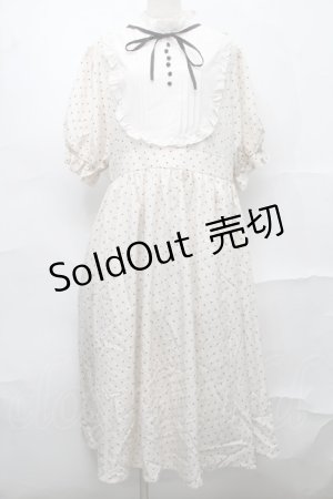 画像: m petit by misako / 梨地水玉切り替えワンピース 4L オフｘ黒 S-25-09-04-048-LO-OP-AS-ZS