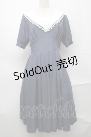 画像: NO.S PROJECT / エステル・ワンピース L 紺 S-25-09-04-049-LO-OP-AS-ZS