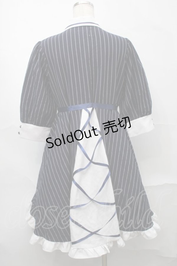 画像2: Favorite / ストライプクラシカルワンピース  紺 S-25-09-04-050-LO-OP-HR-ZS (2)