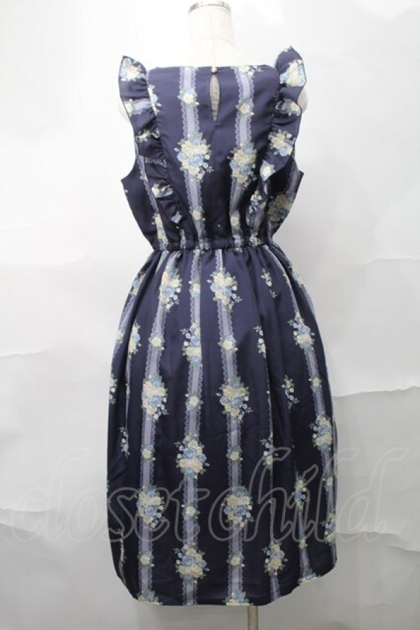 画像2: axes femme / 花柄ワンピース  紺 S-25-09-04-051-AX-OP-AS-ZS (2)