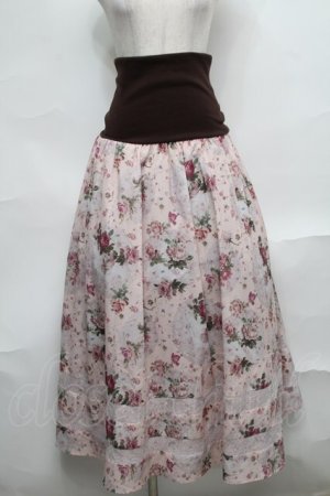 画像: axes femme / 花柄ロング2WAYスカート  ピンクｘブラウン S-25-09-04-053-AX-SK-AS-ZS