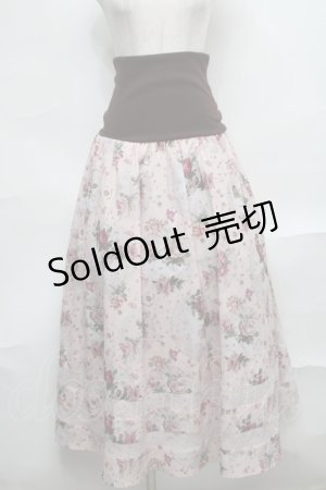 画像: axes femme / 花柄ロング2WAYスカート  ピンクｘブラウン S-25-09-04-053-AX-SK-AS-ZS