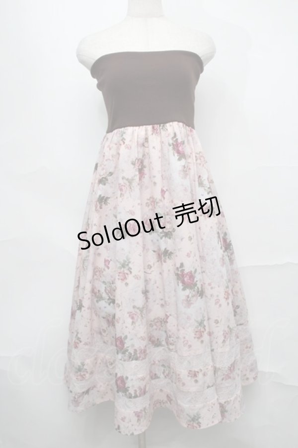 画像3: axes femme / 花柄ロング2WAYスカート  ピンクｘブラウン S-25-09-04-053-AX-SK-AS-ZS (3)