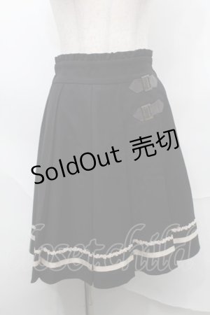 画像: axes femme / サイドベルトプリーツスカート  黒 S-25-09-04-054-AX-SK-AS-ZS