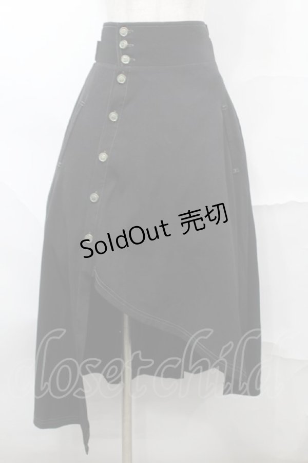 画像1: axes femme POETIQUE / 袖デザインラップ風スカート  黒 S-25-09-04-056-AX-SK-AS-ZS (1)