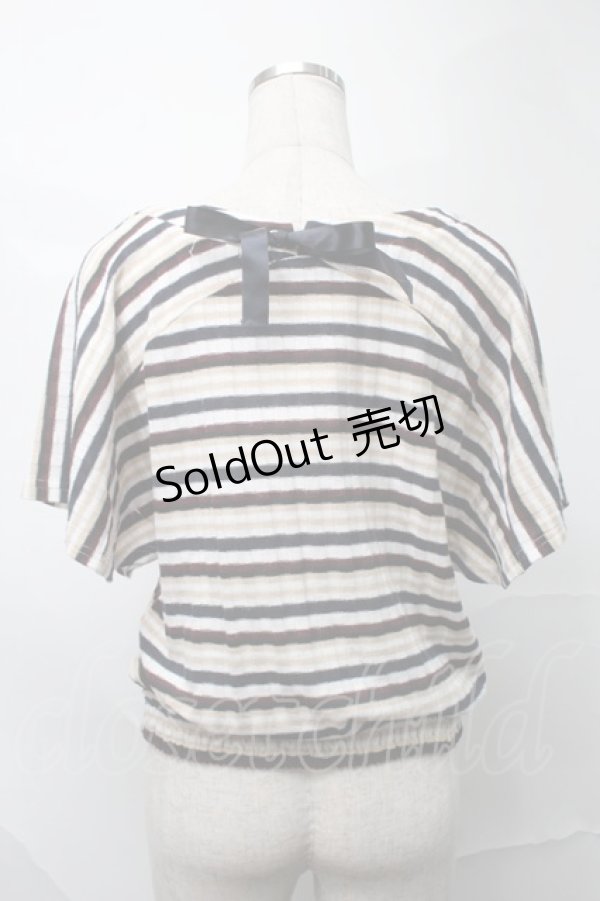 画像2: axes femme / ボーダーニット  白ｘ紺ｘベージュ S-25-09-04-016-AX-TO-AS-ZS (2)