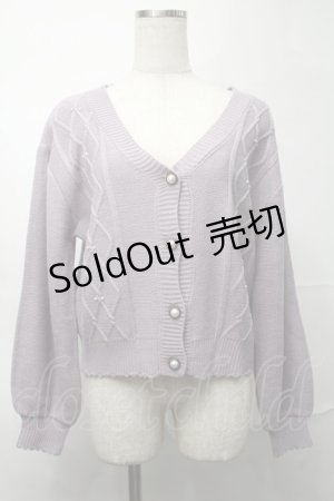 画像: axes femme / パールニットカーディガン  ラベンダー S-25-09-04-020-AX-TO-AS-ZS