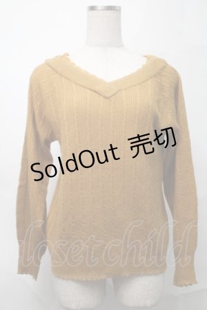 画像: axes femme / ケーブルニット  からし S-25-09-04-021-AX-BL-AS-ZS