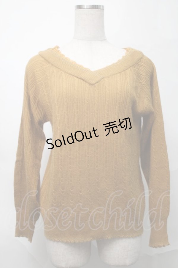 画像1: axes femme / ケーブルニット  からし S-25-09-04-021-AX-BL-AS-ZS (1)