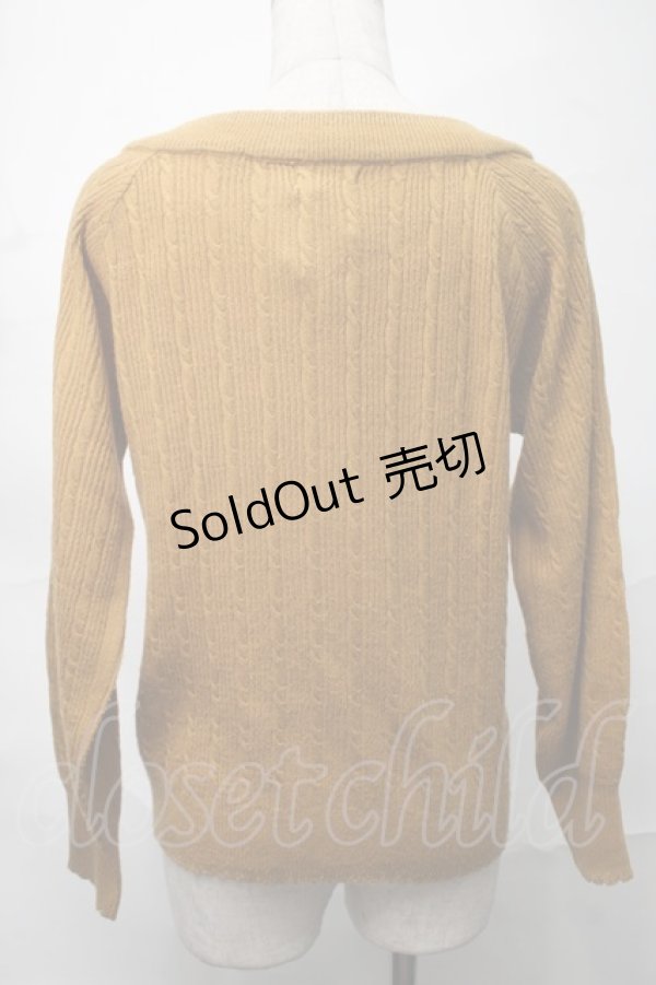 画像2: axes femme / ケーブルニット  からし S-25-09-04-021-AX-BL-AS-ZS (2)