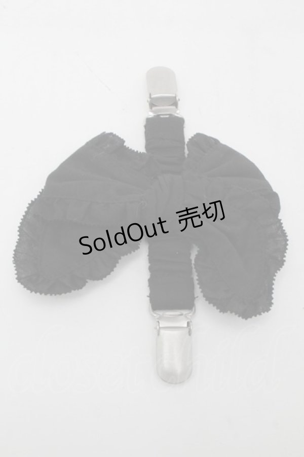 画像1: PINK HOUSE / リボンたくし上げクリップ  黒 S-25-09-04-004-LO-ZA-AS-ZS (1)